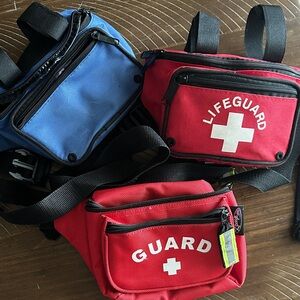 Red and Blue Lifeguard Waist Bags